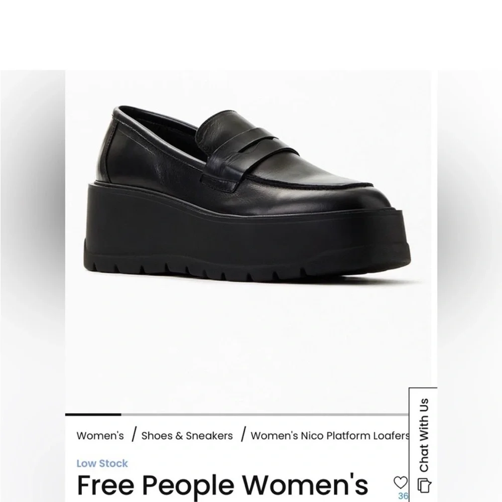 Free People Women's Black Nico Platform Loafers - Picture 3 of 3
